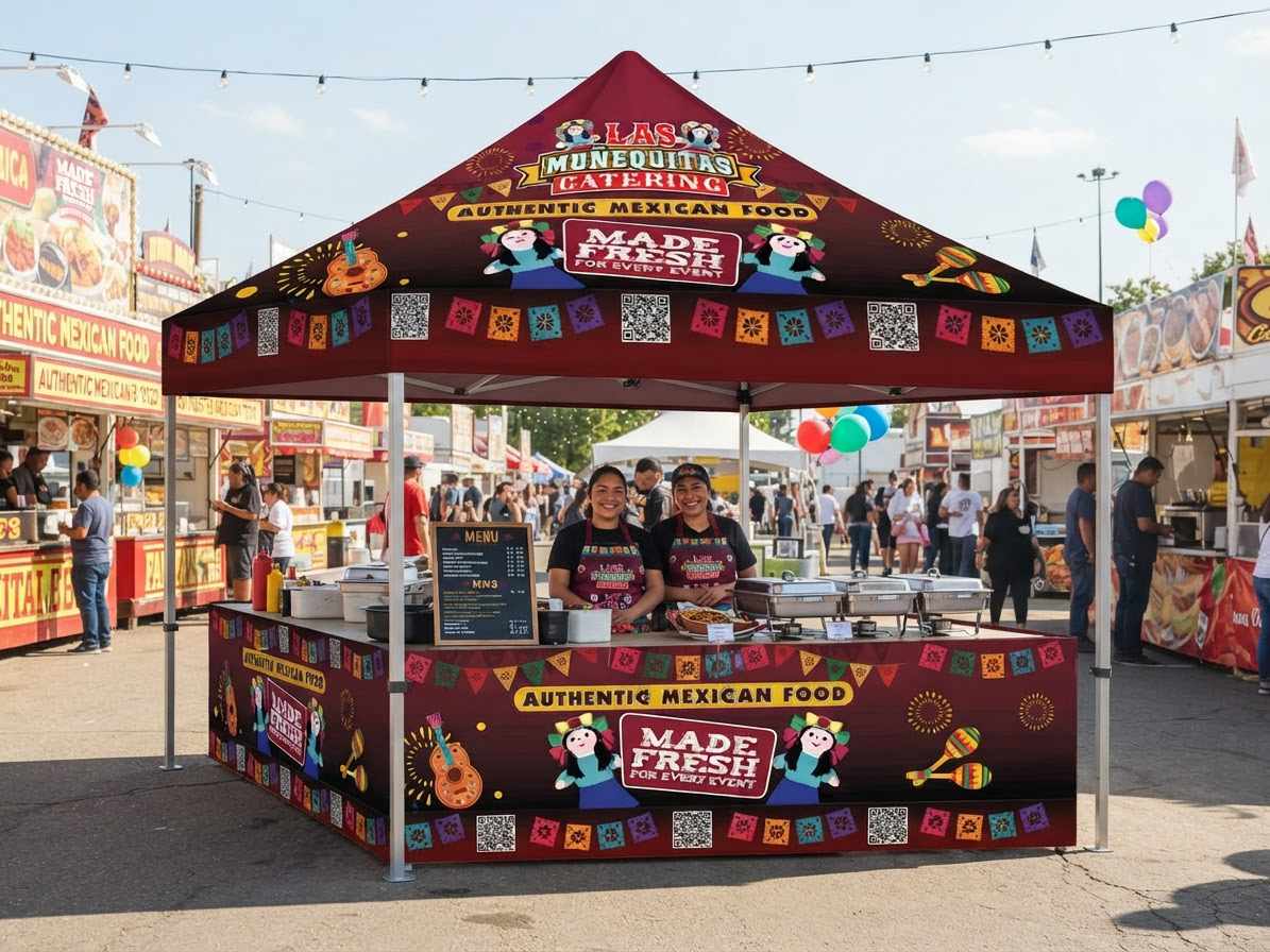 Las munequitas Catering Tent Bee Well Roll Up Banner